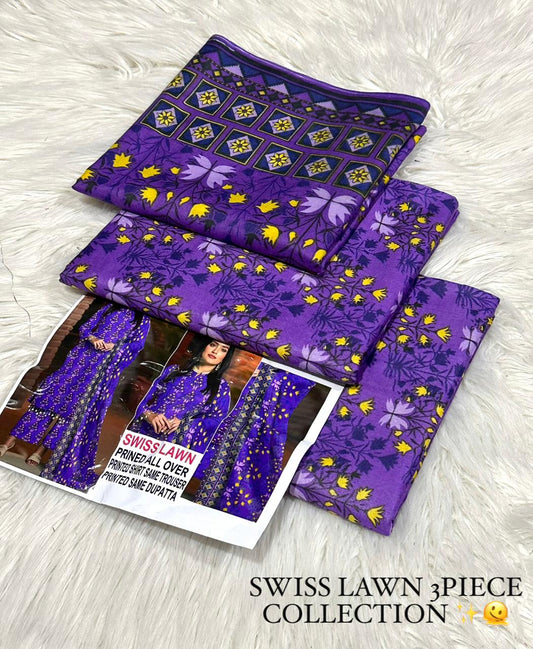 Aafreen Swiss Lawn 3-Piece Printed Collection