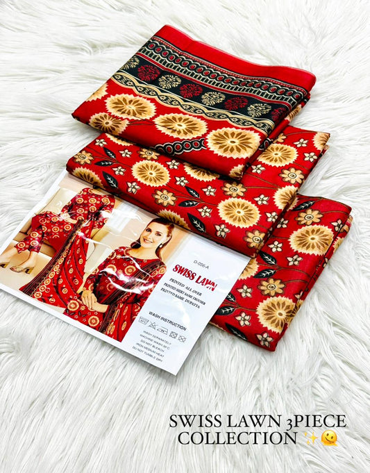 Aafreen Swiss Lawn 3-Piece Printed Collection