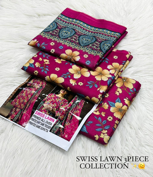 Aafreen Swiss Lawn 3-Piece Printed Collection
