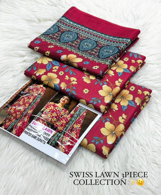 Aafreen Swiss Lawn 3-Piece Printed Collection
