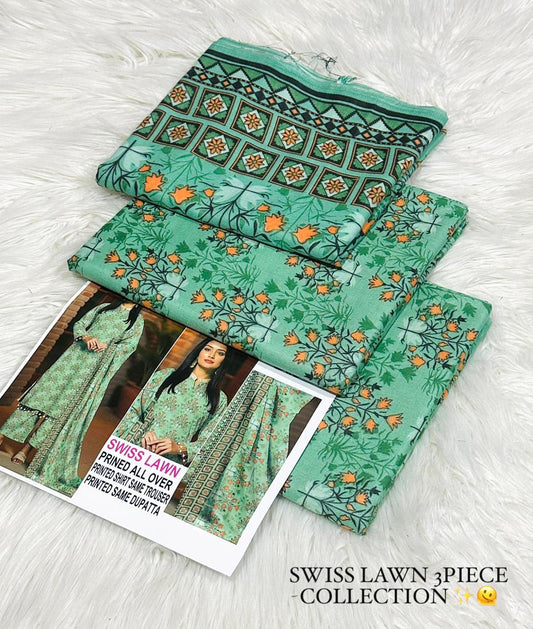 Aafreen Swiss Lawn 3-Piece Printed Collection